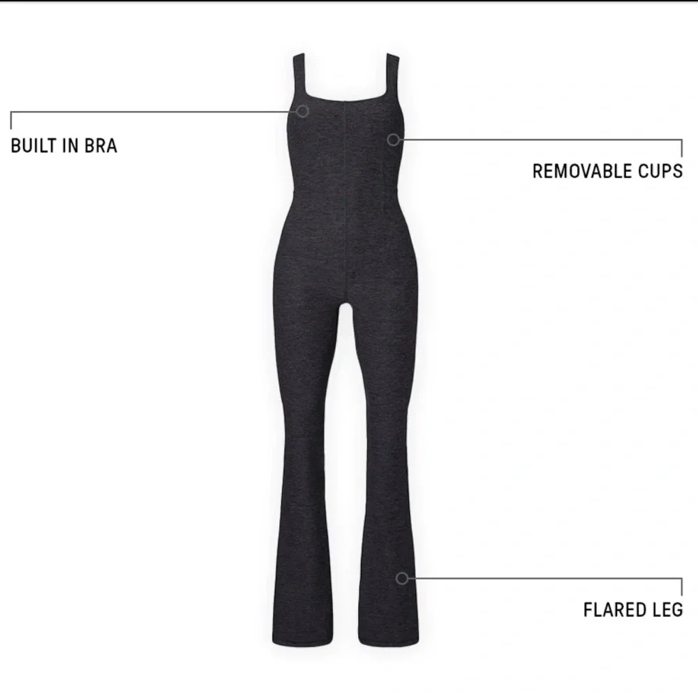 Fabletics Black Heather Flare Jumpsuit XLT - Picture 5 of 5